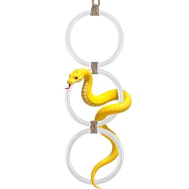 Imagem de Acessórios de tanque Ball Python, acessórios de escalada de cobra para habitats de répteis, brinquedo de escalada de cobra de milho branco (43 x 9 cm, branco)