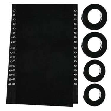 Imagem de ROUDUELS Pano de reparo de 53 cm de largura para cadeiras antigravidade, cadeira reclinável ao ar livre, espreguiçadeira, pátio, tecido de sala de estar ao ar livre (preto)