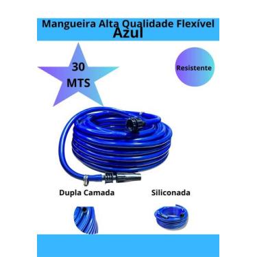 Imagem de Mangueira Azul Siliconada ALta Qualidade de Jardim 30Mts - POLIMETMANG