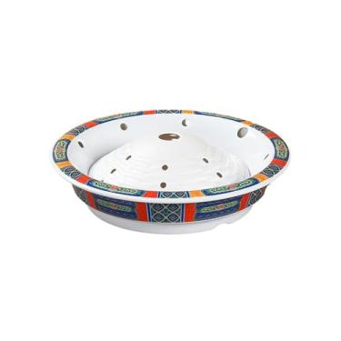 Imagem de TROSIQUANJIA Prato de gelo seco criativo de melamina simples de cor de esmalte redondo estilo nórdico - prato de gelo seco de panela quente de 31,8 cm