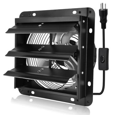 Imagem de Criditpid Exaustor De Parede 7", Com Interruptor Liga/Desliga, Para Cozinha, Sótão, Empena, Galpão, Porão, Estufa, Porta Garagem, 576 Pés Cúbicos Por Minuto, 1700 Rpm, Preto