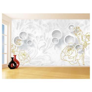 Imagem de Papel De Parede 3D Floral Textura Sala Flores 3,5M Xfl277 - Você Decor