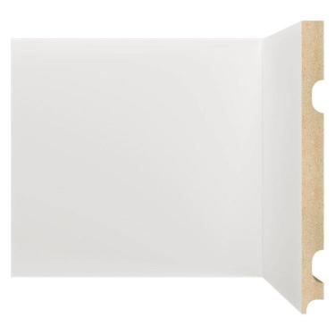 Imagem de Kit Rodapé de MDF 15 Barras Lisas de 20cm x 2,40m Rende 36 Metros Moldufama Branco
