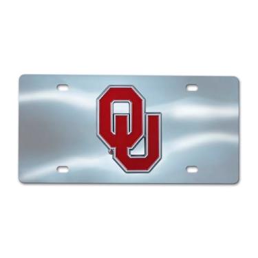 Imagem de Placa de licença fundida NCAA Oklahoma Sooners, cromada, 15 x 30 cm