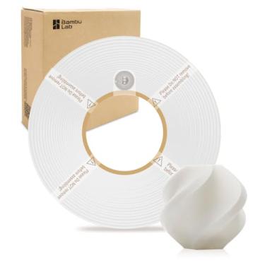 Imagem de Filamento de refil básico PLA 1,75 mm de alta velocidade, fácil de imprimir, ecológico com RFID para Bambu Lab X1, X1C, P1S, P1P, A1, A1 MINI AMS 1KG (2,2 lbs) Exclui carretel +/- 0,03 mm (branco
