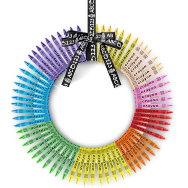 Imagem de Sherr 1 peça de presentes de agradecimento de professores feitos à mão com guirlanda de giz de cera, ideias especiais de estudantes, apreciação, o início da temporada escolar, de volta às aulas e