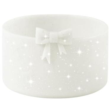 Imagem de HIUSITY Bota de silicone com laço de glitter para Owala 947 ml, protetor de proteção antiderrapante para garrafas de água de aço inoxidável FreeSip, Twist e Flip, sem BPA - Bege