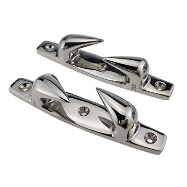 Imagem de NRC&XRC Par 3 Furos 6" (152 mm) Heavy Dudy Marine Grade 316 Inoxidável Skene Boat Angled Bow Chocks Yacht Deck Ancoragem Corda Fixação Chock, 4.5INCH