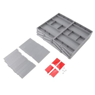 Imagem de Organizador de mesa expansível dobrável Bandeja de gavetas de vários níveis para joalheria utensílios de cosméticos Office Supplies Plastic 22 ou 30 partes (3 Nível)