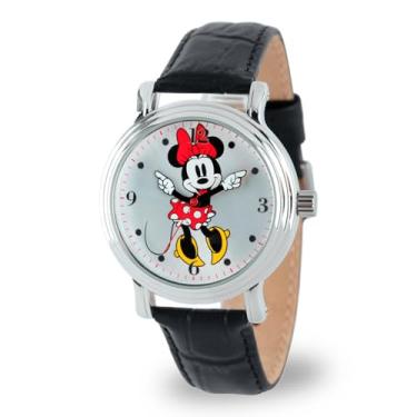 Imagem de Disney Relógio feminino W001878 Minnie Mouse analógico de quartzo preto