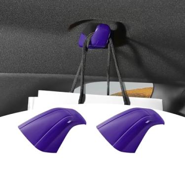 Imagem de PDKLIN Capa de acabamento de gancho de teto para assento traseiro Challenger para Dodge Challenger 2015-2023 acessórios interiores roxos 2 peças