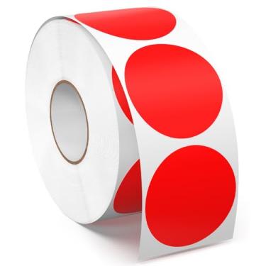 Imagem de Meitaat Rolo de adesivos de círculo vermelho de 3,8 cm, 1000 peças, etiquetas autoadesivas de vinil redondas com codificação de cores, à prova d'água, para venda de negócios, escola, escritório, casa