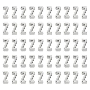 Imagem de Shapenty Berloques espaçadores de letras deslizantes de metal de liga de prata antiga para artesanato, pulseira, colar, pingente de chaveiro, joias, Natal, Ação de Graças, lembrancinhas de casamento