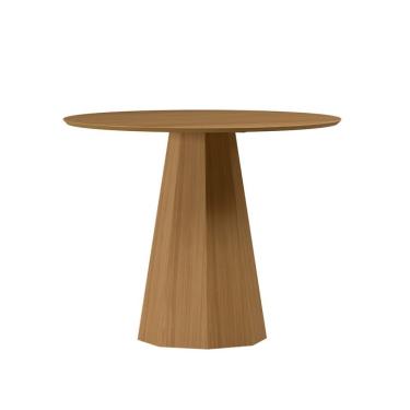 Imagem de Mesa de Jantar Redonda com Tampo MDF Isis Ypê 100 cm