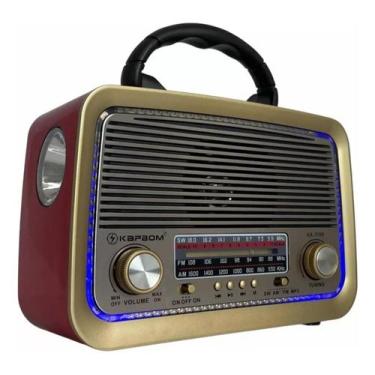 Imagem de Rádio Am Fm Antigo Retrô Com Usb Bluetooth Recarregável 110/220 - Lant