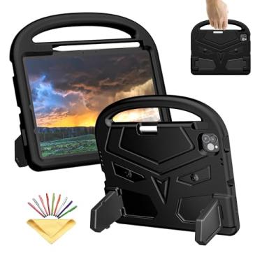 Imagem de UUcovers Capa infantil para iPad Air de 11 polegadas M2 (2024) com suporte para lápis/suporte/alça leve, fofa e macia, espuma vinílica acetinada, à prova de choque, capa para iPad Air 6ª geração,