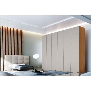 Imagem de Guarda Roupa Casal 6 Portas e 6 Gavetas c/ Pés Horizon Naturale/Off White - Rufato