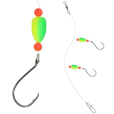 Imagem de YELARXI Boias de pesca, boias de estourar de 99 cm, boias deslizantes, rolhas de estourar, boias pesadas, equipamento de pesca para água salgada e água doce (pacote com 4, verde amarelo)