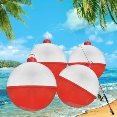 Imagem de 4 peças boias infláveis de pesca de 61 cm flutuam ao ar livre, vermelho e branco, decorações de aniversário, lanternas suspensas para pescadores, temas de decoração de festa, decorações de piscina (4)