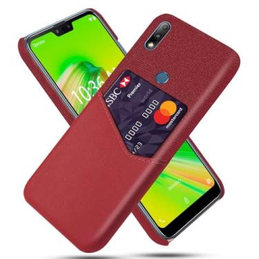 Imagem de Capa para ASUS Zenfone ZB634KL,Tela e tampa de couro PU,Antideslizante,360°cobertura completa à prova de choque com 1 slot de cartão atrás,Prevenção de queda-Red
