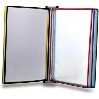 Imagem de Organizador De árbitro De Montagem Em Parede Suporte De Arquivo Flip Polipropileno Durável Pasta A4 Suporte De Arquivo Montado Na Parede Cartaz Flip Book Display Para Armazenar E, 5 Pages