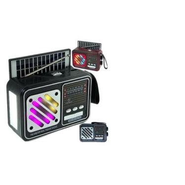 Imagem de Radio Retro Solar Recarregável Am Fm Lanterna BT 0USB AX SD - Atomo