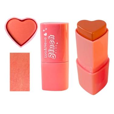 Imagem de Blush Stick Formato Coração ou Tradicional Alta Pigmentação e Acabamento Iluminado (Coração Lua e Neve 03)