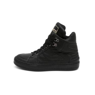Imagem de Tênis Sneaker Cano Alto em Couro 50130 Bawmi, Preto, 38