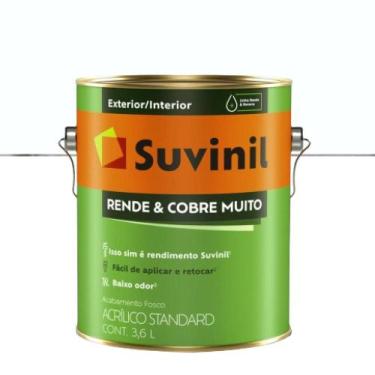 Imagem de Tinta Acrilico Fosco Rende e Cobre Muito Branco 3.6l - Suvinil