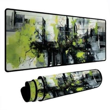 Imagem de Novo Mouse Pad Gamer Deskpad Speed Extra Grande Borda Costurada Profissional 120x60  - Frame Abstrato