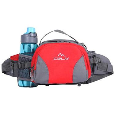 Imagem de cglm pochete para caminhada, bolsa de cintura com suporte de garrafa de água para homens, mulheres, ao ar livre, corrida, lúbar, pacote adequado para iPhone iPod Samsung telefones, Red0003