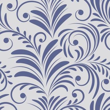 Imagem de VaryFloral Papel de parede Boho Blue Leaf Peel and Stick Abstrato Estético Floral Quarto Papel de Parede Decorativo Farmhouse Folhagem Papel de Contato para Armário Decoração de Casa Papel de Parede