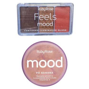 Imagem de Paleta Blush Iluminador Contorno T40, I50, B110 e Pó Banana - Ruby Ros