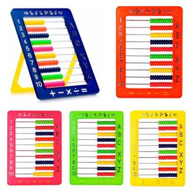 Imagem de Ábaco Educativo Matemático Colorido Com Números Letras E Símbolos Para