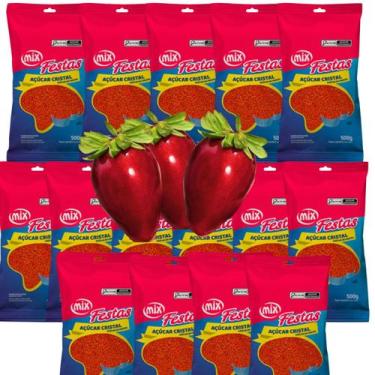 Imagem de Açúcar Vermelho Premium para Morango do Amor Kit 15 Unidades Mix