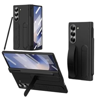 Imagem de Case Protetora Z Fold6 – Proteção para Dobradiça, Pelicula HD Integrado, Alça de Pulso, Suporte 3 Ângulos e Slot com Caneta Capacitiva (Preto)