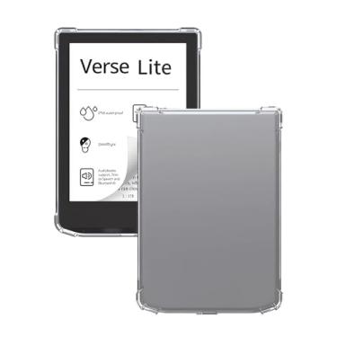 Imagem de Capa transparente para Pocketbook Verse Lite eReader de 15 cm (PB619), capa FJIASTB flexível de TPU à prova de choque com airbag para e-reader de bolso, leve (transparente)