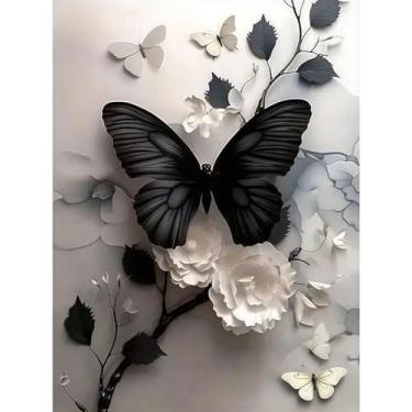 Imagem de Kits de ponto cruz com estampa de borboletas – Kits de ponto cruz contado com bordado de flores para iniciantes, adultos, padrões de flores, dimensões, bordados, artes e artesanato