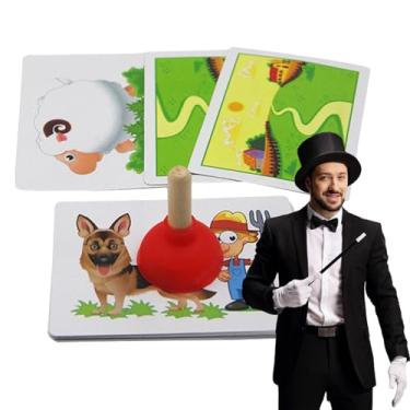 Imagem de Conjunto de truques de mágica infantil, truque de mágica com êmbolo minúsculo | Cartões de êmbolo truque mágico close-up adereços de palco,Mágico mágico mentalismo kit mágico para truque mágico close-