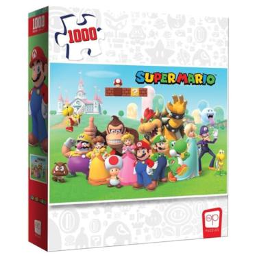 Imagem de USAopoly TOP-PZ013 Cogumelo Reino 1000 peças Quebra-cabeça Super Mario Bros, multicolorido