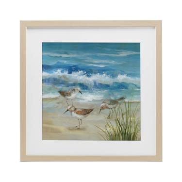 Imagem de Stupell Industries Impressão emoldurada Beach Sandpiper Gathering Birch Under Glass por Nan, 40,6 x 40,6 cm