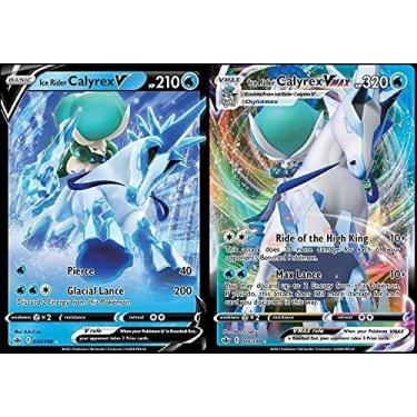 Imagem de Lote de cartas Pokémon Ice Rider Calyrex Vmax e V Chilling Reign - Pok