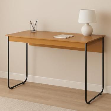 Imagem de Escrivaninha Mesa de Estudo Home Office Estilo Industrial Criare Quarto Escritório Notebook (Nature com Preto)