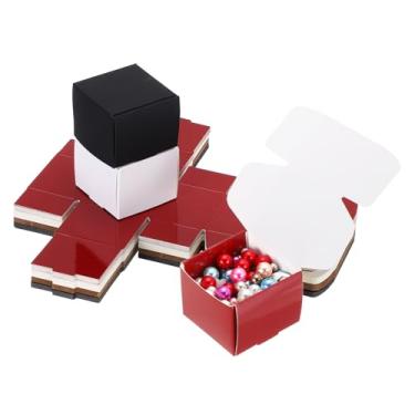 Imagem de PATIKIL Caixas de presente pequenas 5 x 5 x 4 cm a granel com tampa, pacote com 40 mini caixa de presente quadrada dobrável de papel de papelão para joias de brinco, lembrancinha de festa de casamento