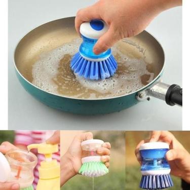 Imagem de Escova Limpeza Pia Lava Louça Dispenser Detergente Sabão - Sou Mais Pr