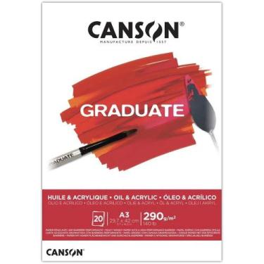 Imagem de Bloco Canson Graduate Óleo Acrilica A3 290grs 20fls
