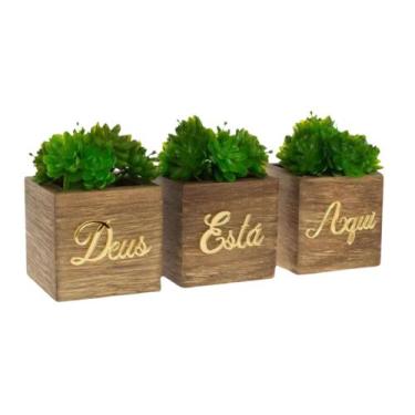 Imagem de Decoração para Sala - Vaso Decorativo - Madeira + Acrílico Espelhado D