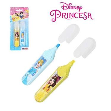 Imagem de Kit caneta marca texto infantil com 2 peças - princesas disney - ETIPE