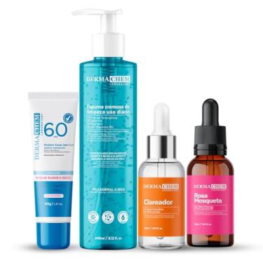 Imagem de Kit Clareador Avançado:Protetor Solar Proteção Total 60 FPS+Espuma Facial de Limpeza+Sérum Clareador+Sérum Rosa Mosqueta