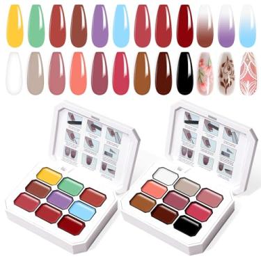 Imagem de U-Shinein Conjunto de unhas de gel gradiente, 18 cores nude brilhantes para ombré, verão, arco-íris, esmalte de unha, manicure francesa, gel para pintura de unhas francesas, sem limpeza, imersão de UV
